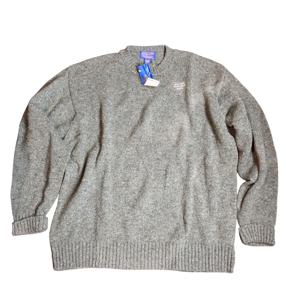 Pendleton Mens Green Heather Donegal Tweed Crew Neck Sweater AF632-61250 XL NWT
